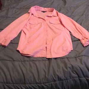 Pink button up shirt